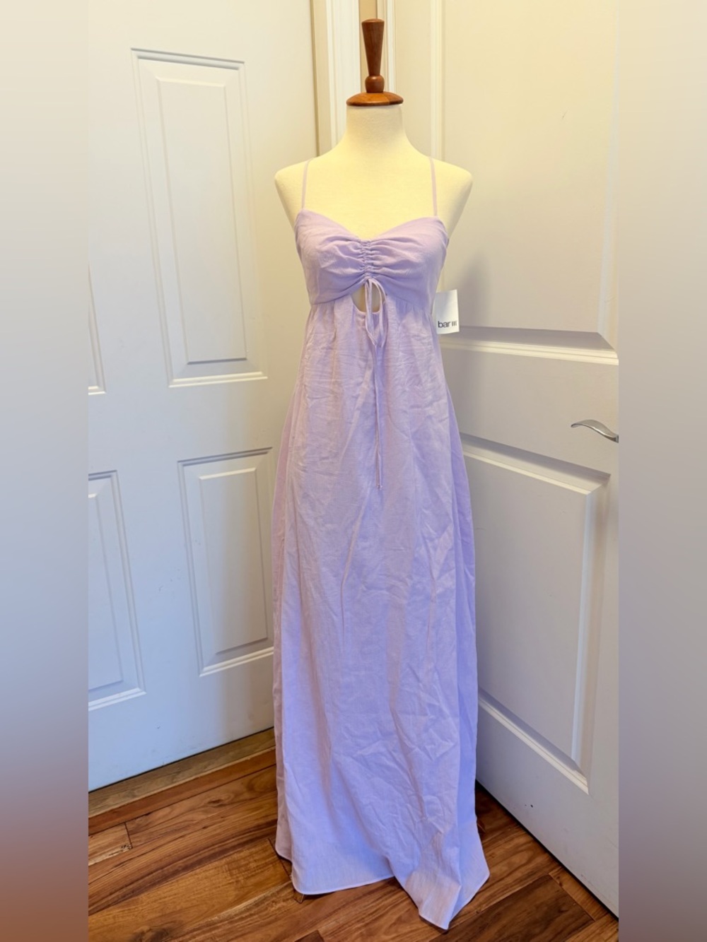 Bar III Lilac Tie-Front Spaghetti-Strap Maxi Dress